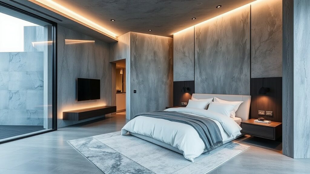 18 Glass and Concrete Luxury Bedroom Ideas