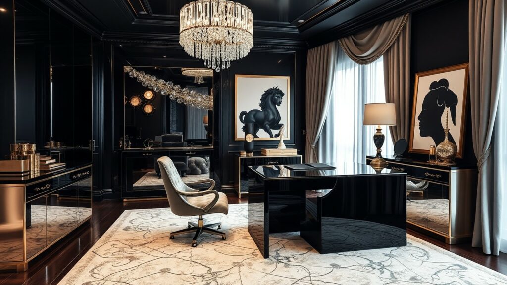 19 Hollywood Glam Luxury Home Office Designs