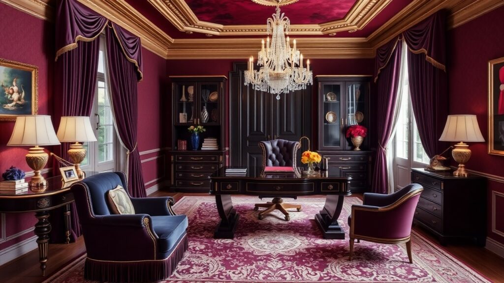 19 Regal Velvet Luxury Home Office Designs