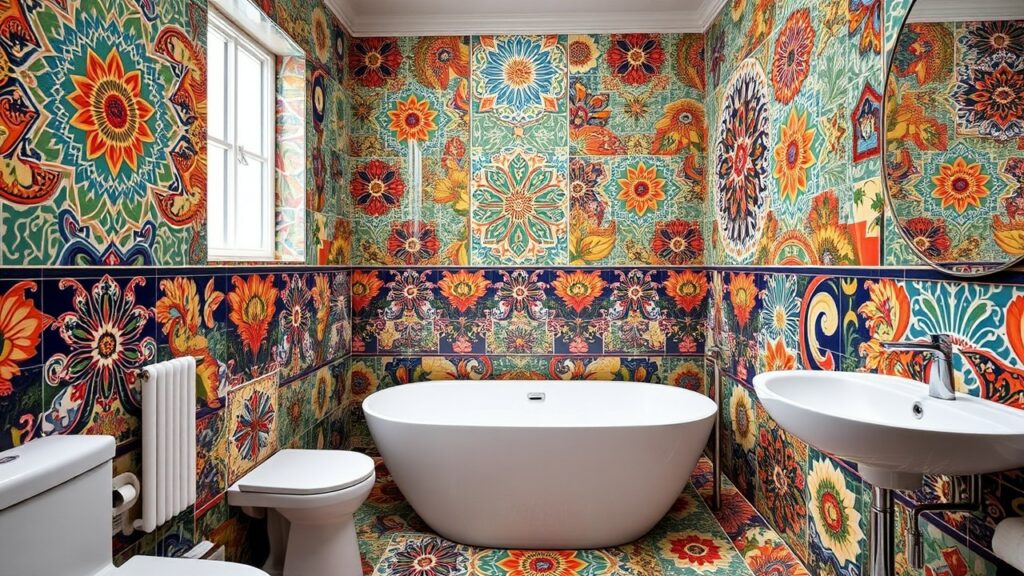 20 Artistic Tile-Patterned Luxury Bathroom Inspirations