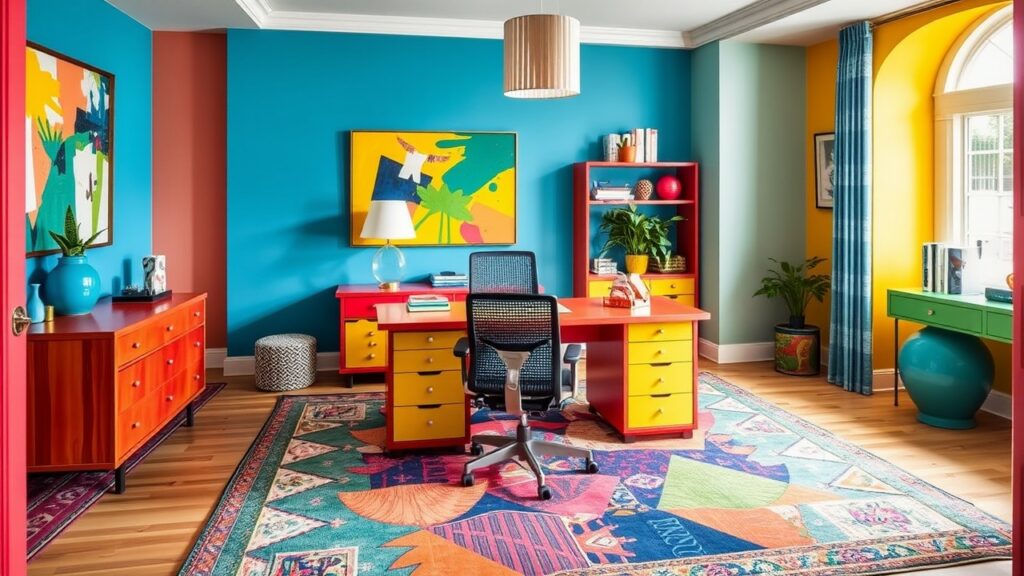 20 Bold and Colorful Luxury Home Office Ideas