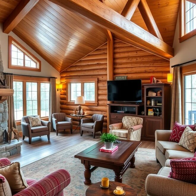 20 Cabin-Style Luxury Living Room Ideas for Rustic Charm (#12 Will Warm Your Heart!)