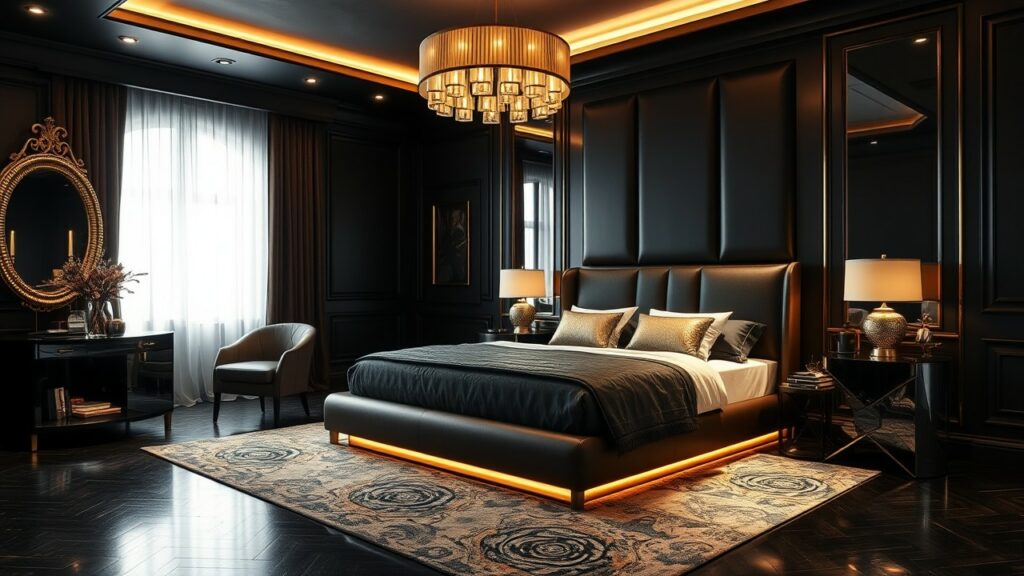 21 Black and Gold Luxury Bedroom Concepts