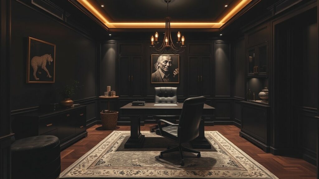 21 Dark and Moody Luxury Home Office Ideas