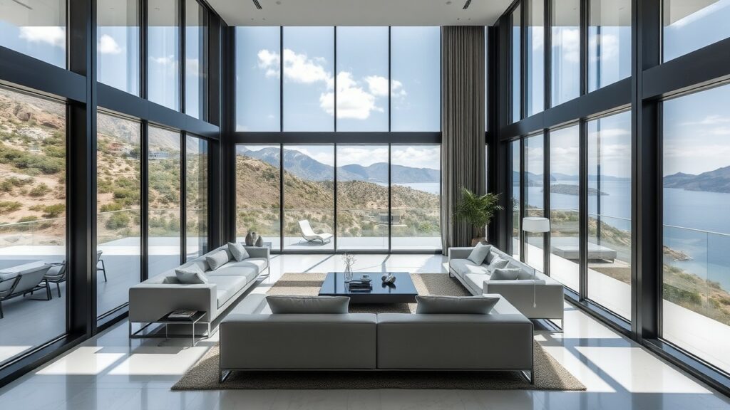 21 Glass-Walled Luxury Living Room Inspirations