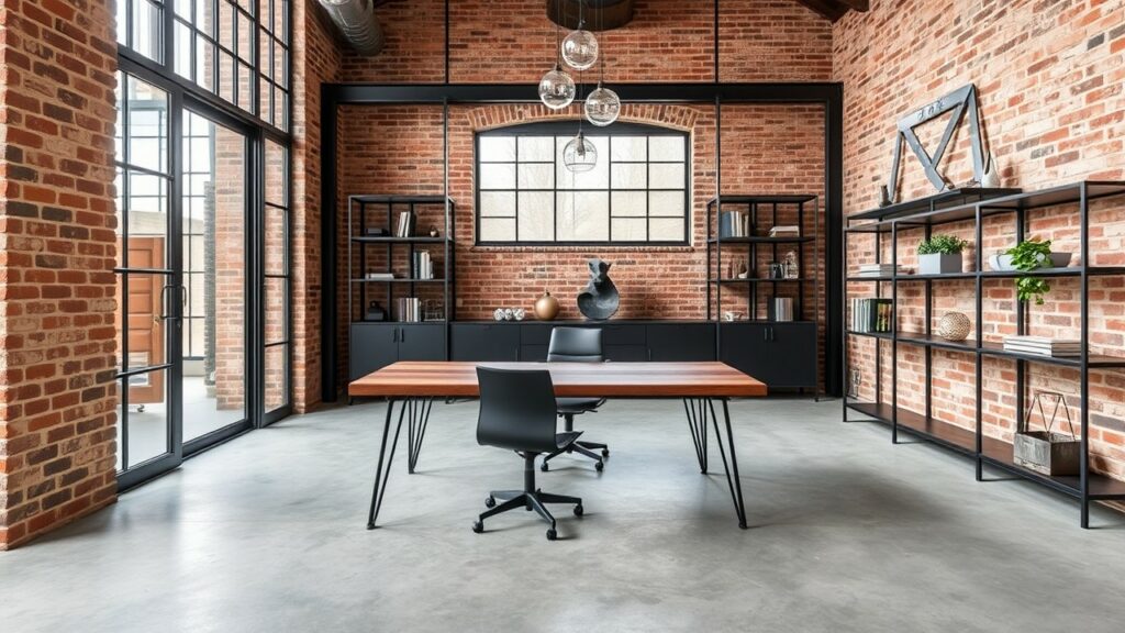 22 Industrial Chic Luxury Home Office Ideas